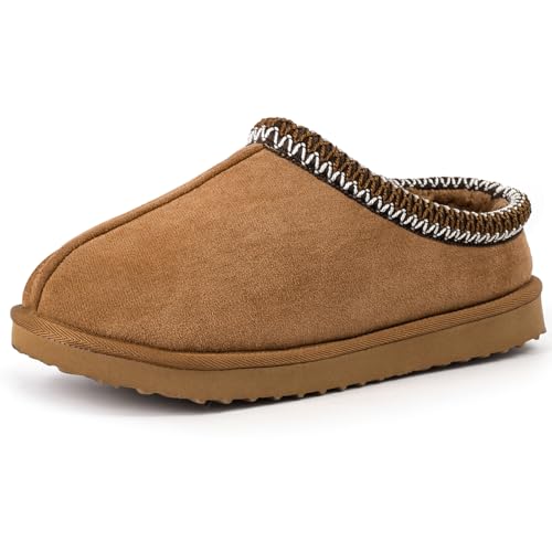 Fallzor Slippers for Women Fluffy Slip On Warm Winter Ladies Slippers House Outdoor Faux Suede Comfortable Soft Lining Mule Slippers Gifts for Women