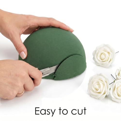 Image of Goaste 6 Pack Half Ball Floral Foam, 5.5 x 3 Inch Green Dry Florist Foam, Half Round Flower Foam Blocks for Fresh & Artificial Flowers, Hemispherical Plant Foam for Wedding Garden, DIY Craft, Aisle