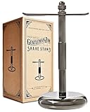 Gentleman Jon Shaving Stand for Razor & Brush for Men – Heavy Duty Gunmetal Razor & Brush Stand, Extends Brush Life, Weighted Base, Compact Shave Stand, Matches Wet Shave Kit, Razor & Brush Storage