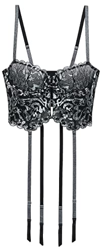 Savage X Fenty, Sharp Dresser Bustier, Black Caviar Gilded Lace, L Cover