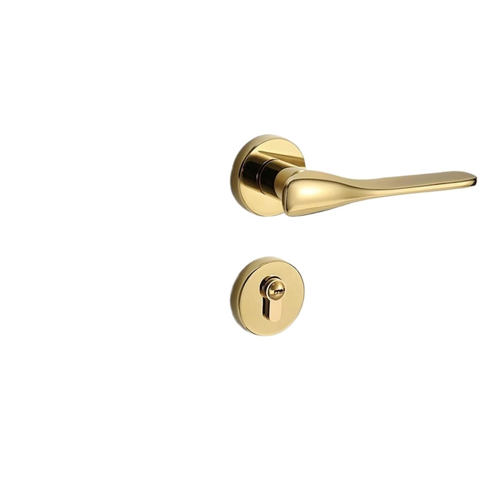 NYRXRYTCA Indoor Door Lock Golden Split Magnetic Handle Bedroom Door Lock electroplated Silent Bedroom Solid Wood Door Lock(Golden 7250 mechanical three fork)