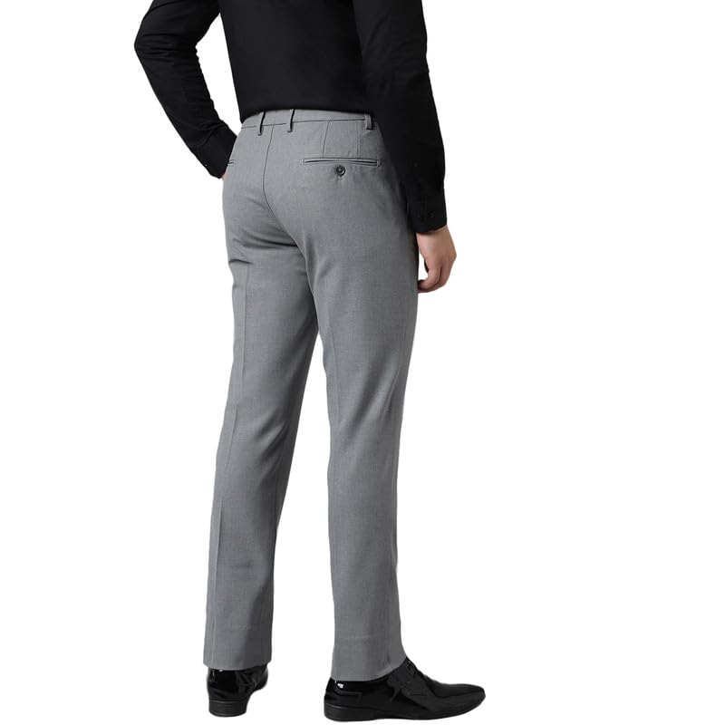 Image of SUBTRACT Men 4 Way Stretch Wrinkle Free Slim Fit Formal Trouser in with 2 Inch Flexible Waistband | Men's Trousers for Office Or Party