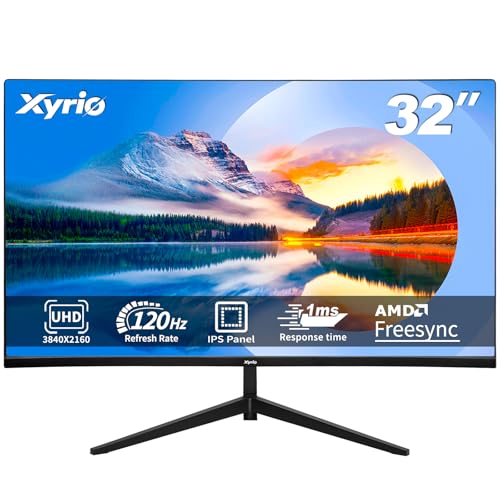 Image of Computer Monitor, 4K Computer Monitor (3840 x2160) up to 120Hz, Gaming Monitor 32 inch, Gaming Monitors w / 99% sRGB, AMD FreeSync, IPS Panel,Computer Monitors w / 1ms Display, VESA Mountable, Black