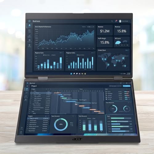 Image of Acer PD143 Smiuuux 14 inch FHD 1080P Foldable Dual-Screen Portable Monitor