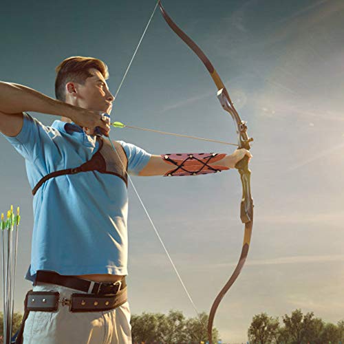 Vgeby Archery Arm Guards, Longbow Leather Arm Guard Traditional Archery Protective Gear Shooting Supplies Arm Guards For Archery #TOP2