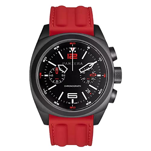 Panzera Aquamarine Montre Chronographe haut de gamme en acier noir et verre saphir inrayable