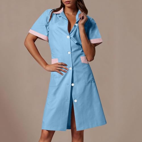 Robe de travail décontractée esthéticienne avec poche avant contrastée - 2