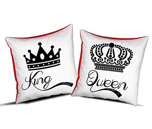 Idea Regalo Cuscino Cuscini Coppia King Queen per