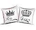 Idea Regalo Cuscino Cuscini Coppia King Queen per San Valentino, Anniversario, Festa di Fidanzamento proposta di Matrimonio, Fidanzata, Partner Amica o per qualche Altra Occasione