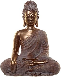 Puckator Thai Buddha Figurine-Gold and White Peace, Resin, Multi, Height 29cm Width 25cm Depth 16cm