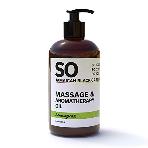 SO Jamaican Black Castor Oil, Lemongrass, Massage and Aromatherapy Oil, Natural Oil for all skin types, Moisturizer, 8 Oz