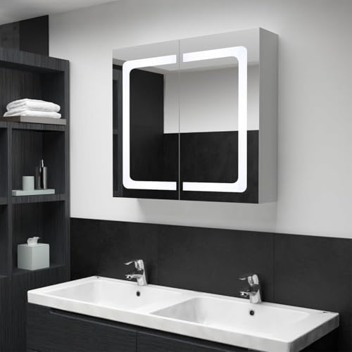 Xichuzi Armario de Cuarto de baño con Espejo y80x12,2x68 cm, Armario De Baño, Mueble Baño Colgar, Armario Pared Baño, Mueble De Baño, Gabinete De Baño325545