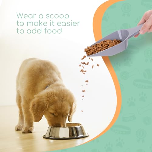 Nobleza - Futterbehälter für Haustiere, 20 L, für Haustiere, Lebensmittelbox mit Rädern, Klappdeckel, Luftdicht, Transparent, Rollen und Schaufel, für Hunde und Katzen, Grau