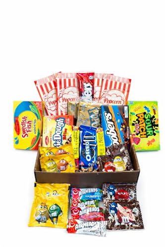 Movie Night Snack Gift Box (27 pieces) | Ultimate Popcorn & Candy...