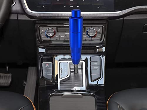 Lunsom Automatic Shift Knob Metal Car Shifting With Push Button Aluminum Alloy Shifter Lever Handle Long Stick Gear Head Fit Most Auto Transmission Vehicle (Blue) #TOP1