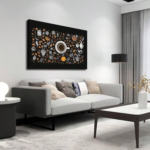 Grains de café œuvre décor drôle sans cadre pour bar