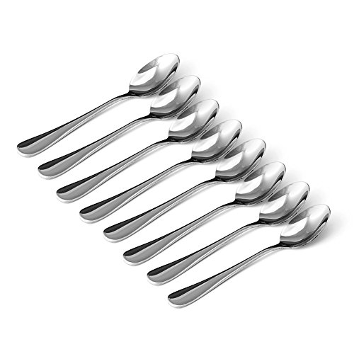 Cuchara de café de acero inoxidable, 8 piezas de accesorios para hornear alimentos, suministros para té, espresso, sopa, arroz, cucharillas de acero inoxidable, juego de cucharas de espresso, cucharas