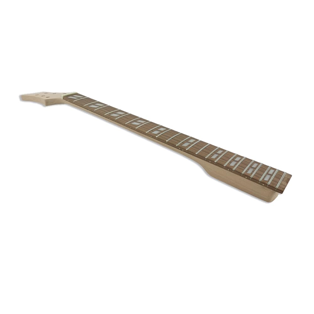 Gitarrenhals mit 22 Bünden, Mensur von 630 mm, Mahagoni-Ersatz für Schraubkopf am Halsansatz (schräge Blockeinlage)