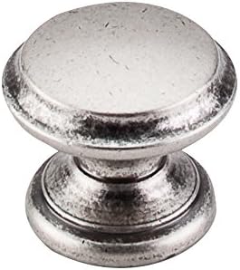 Top Knobs M1232 Dakota Collection 1-3/8" Flat Top Knob, Pewter Antique