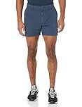 Amazon Essentials Men's Slim-Fit 5" (13cm) Flat-Front Comfort Stretch Chino Shorts, Navy, 36W