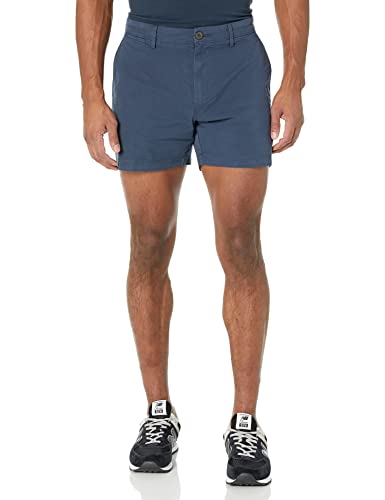 Image of Amazon Essentials Men's Slim-Fit 5 inch Flat-Front Comfort Stretch Khaki Chino Shorts with Elastic Waistband