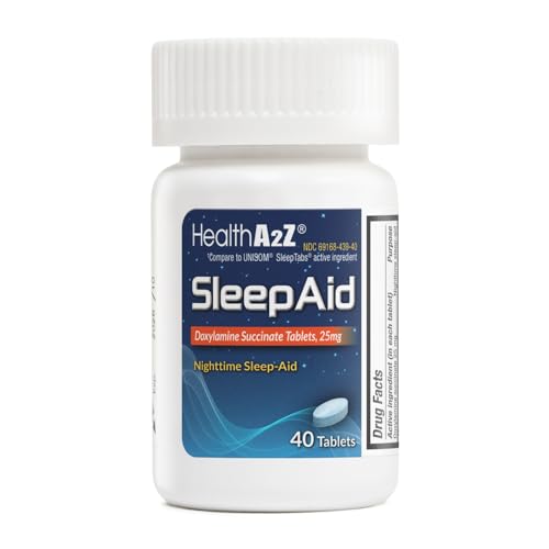 HealthA2Z Nighttime Sleep-Aid Doxylamine Succinate 25mg 40 Counts (Pack of 1) Safe & Effective
