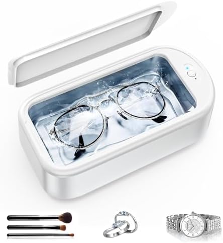 【Amazon.co.jp限定】超音波洗浄機 Sudsty メガネ洗浄機 メガネクリーナー 50000Hz 強力振動 640ml 大容量 小型家用 2段階タイマー機能 超音波クリーナー 超軽量 入れ歯洗浄機 眼鏡洗浄機 化粧道具/腕時計バンド/指輪/貴金属/ジュエリー カミソリ 日本語の説明書付き