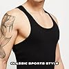 Molten Creek® 6X Mens Vests, Classic Sports, 100% Cotton Tank Tops, Sleeveless, Casual Undershirts, for Summer, Training, Gym Sports (UK, Alpha, M, Regular, Black) #4