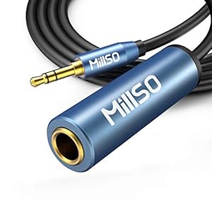MillSO 3,5 naar 6,35 hoofdtelefoonadapter, 6,35 mm, grote bus naar 3,5 mm, kleine TRS-jackstekker, audio-kabeladapter…