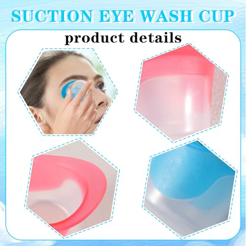 image for Ptwola 4 Pcs Silicone Eye Wash Bath Cups Portable Plastic Measuring Cl