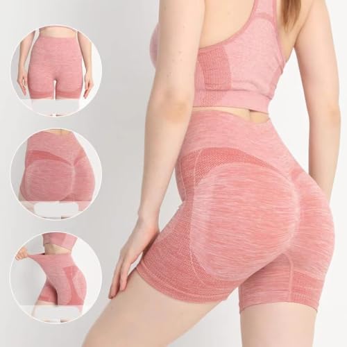 Image of Women's Gym Shorts Booty Scrunch High Wasit Seamless Sports Shorts Workout Push Up Shorts Cycling Fitness Running Shorts