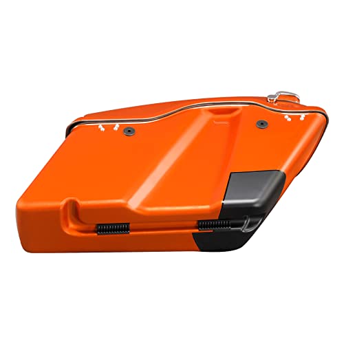 Alforjas Rígidas HR3 en Naranja Quemado/Negro Denim, Compatibles con Harley Road Glide Special, Ultra, Street Glide Special y Ultra Limited (2019) miniatura 4