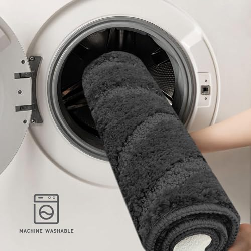 Image of Luxe Home Super Soft Microfiber Bath Mats Non-Slip TPR Backing Scotland Diamond Water Soak Bathroom Mat & Door Mats for Home Combo (38x58 cm) - Silver