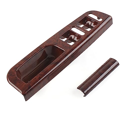 GZYF 1 PCS Peach Wood Grain Front Left Window Control Panel Door Armrest Cover Door Lock Switch Trim for VW Passat B5 Golf for Jetta for Bora MK4(Only For Left-Hand Car)