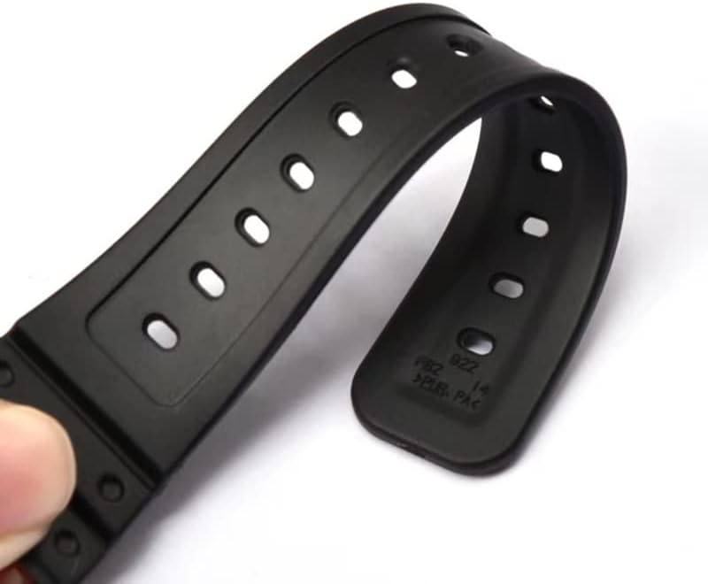 Resin Strap for GMW-B5000 with Stainless Steel Hoop Black Waterproof Rubber Replacement Bracelet