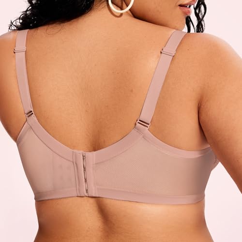 Image of ProKloud Minimizer Bras for Women Full Coverage Supportive Plus Size Unlined Lace Underwire Bra