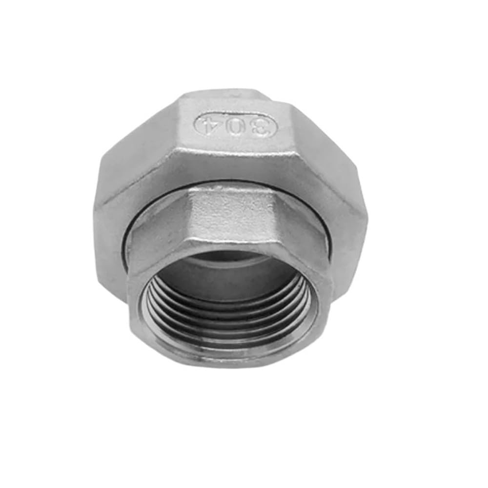 Gaojudaf Women's Silver Threaded Pipe Fitting And Pipe Fitting, 90 Degree Elbow Bsp Thread Ss304 Live Joint Coupling Union Connector 1Pc(,1Inch)