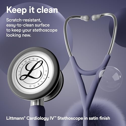 Image of 3M Littmann Cardiology IV Diagnostic Stethoscope, 6187C, More Than 2X as Loud, Weighs Less, 27 inch Midnight Blue Satin-Finish Tube for Added Comfort, Flexibility and Cleanability