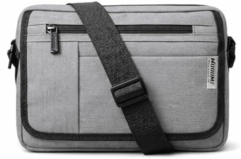 Wooum Sling Bag for Men & Women | Water-Resistant Crossbody Side Bag with Multiple Compartments | Messenger Bag for Office & Travel | 1 Year Warranty | Stylish Money Bag for Daily Use (Light Grey)