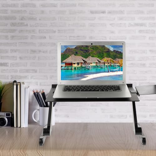 Soporte ajustable de aluminio para laptop con escritorio plegable miniatura 5