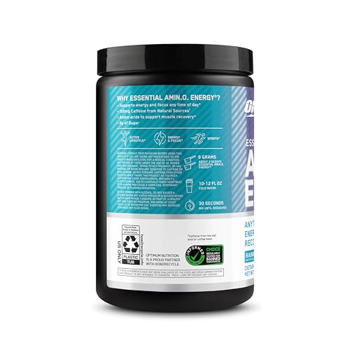 Image of Optimum Nutrition New Flavor Amino Energy - Pre Workout with Green Tea, BCAA, Amino Acids, Keto Friendly, Green Coffee Extract, Energy Powder - Rainbow Sherbet, 30 Servings (Packaging May Vary)