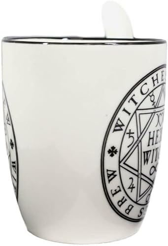 Magical Symbols Pentacles Witches Brew Hexy Witch Coffee Mug and Spoon Set