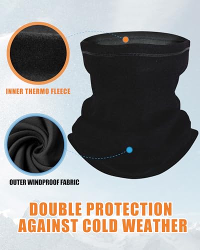 Fleece Neck Gaiter, Neck Warmer for Men & Women, Ski Mask Windproof Winter Face Cover Mask for Cold Weather3