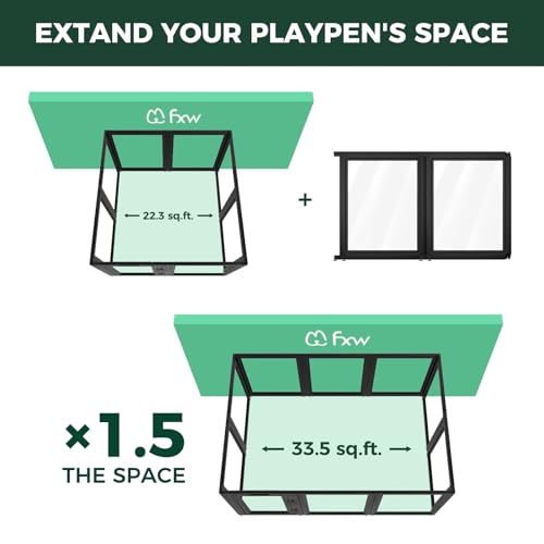 Image of FXW AuraSpace Acrylic Indoor Dog Playpen for Medium Dogs, 35 inch, 2 Panels, Black