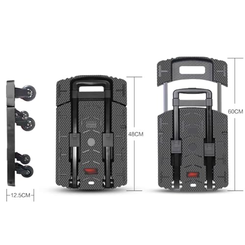 Carretilla plegable portátil con altura ajustable y base retráctil miniatura 2