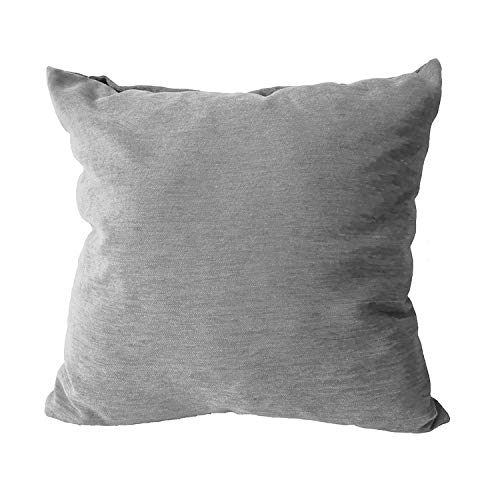 BEGOODTEX Flame Retardant Chenille thow Pillow Cover (Sliver) (39Wx39L)