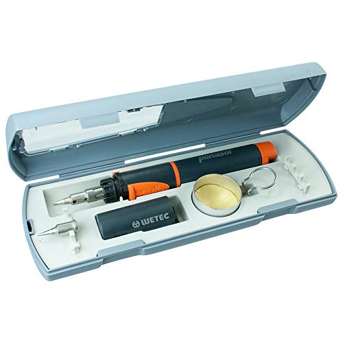 Portasol Gaslötkolben Pro Piezo 75"Basic Set" (ProPiezo) Leistung: 15-75 W/Temperatur: max. 580 °C/Laufzeit: ca. 90 min, näher an der Lötstelle durch kurze Distanz zwischen Griff und Spitze Cover