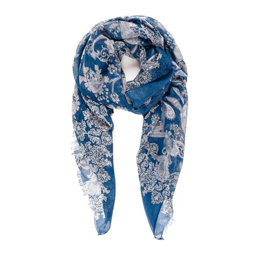 MELIFLUOS DESIGNED IN SPAIN Scarf for Women Lightweight Paisley Fashion for Summer Fall Scarves Shawl Wrap (P081-2)