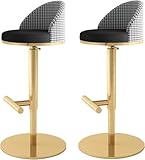 SAFWELAU Sillas Altas para Bar Taburete Bar Juego de 2 Piezas, Cuero de PU, Taburete Bar Ajustable con Soporte de Espalda(Black)