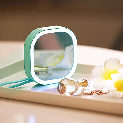 Specchio per trucco con ricarica USB con specchio Light_ Youth Blue_Heart